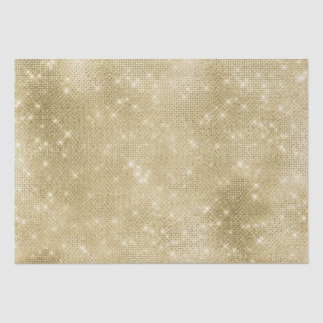 Glam Champagne Gold Glitzy Sparkle Tissue Paper (Front)