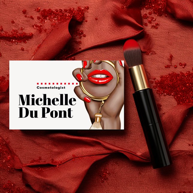 Glam Chic Cosmetologist Business Card (Creator Uploaded)