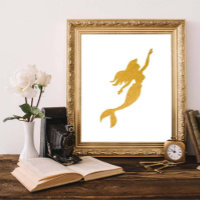 Glam Chic Faux Gold Foil Little Mermaid Princess 