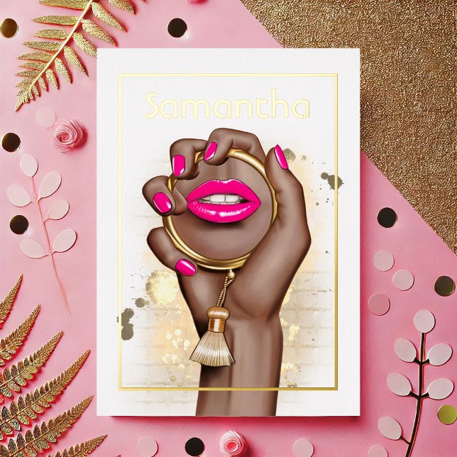 Glam Chic Pink and Gold Real Foil Birthday (Glam Chic Pink and Gold Real Foil Birthday Foil Invitation)