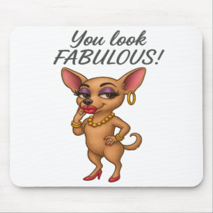 Glam Chihuahua Mouse Pad