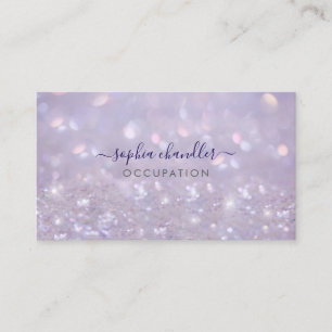 Glam Classy Glitter Lavender, Script Name Business Card
