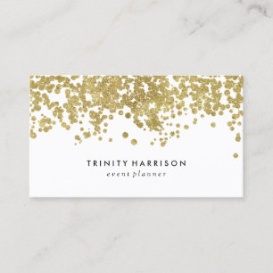 Glam Confetti Chic Faux Gold Foil Business Card
