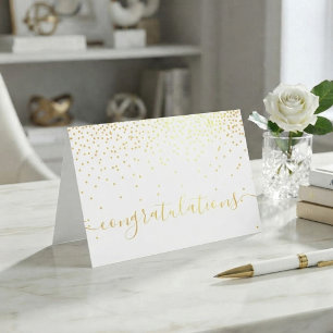 Glam Confetti Script Congratulations Foil Card