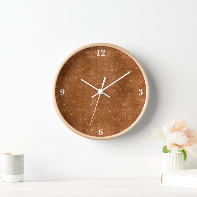 Glam Copper Illustration Clock (Home)