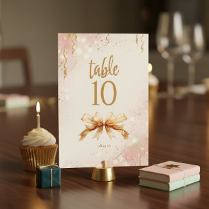 Glam Coquette Bow Sweet 16 Blush Table No. ID1289 Invitation