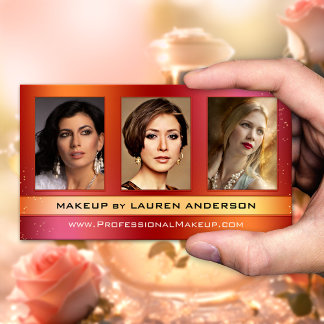 Glam Custom Photos Portfolio Makeup Business Card