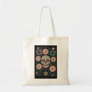 Glam Día de los Muertos Sugar Skull Tote Bag