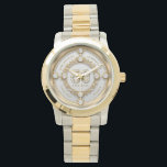 Glam Diamond & Gold Frame 50th Wedding Anniversary Watch<br><div class="desc">Glam sparkling white diamond set in gold swirly frame,  50th wedding anniversary commemorative wall clock.
Customisable text in changeable gold font colour.
Images of diamonds and gold was created with text to image generator.</div>