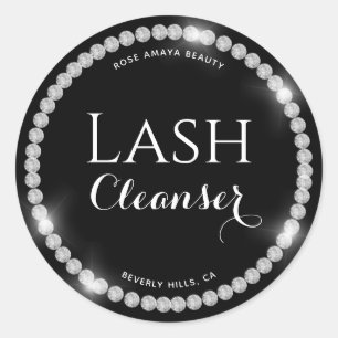 Glam Diamond Luxurious Customisable Lash Cleanser Classic Round Sticker