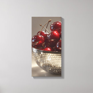 Glam Disco Bowl Cherries Still Life Pop Art Canvas Print