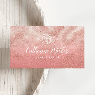 Glam Dusty Pink Glitter Textured Business Card