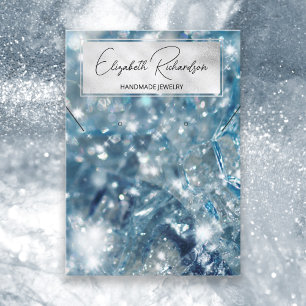Glam Elegant Blue Crystal Diamond Jewellery Displa Business Card