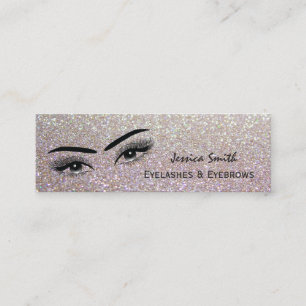 Glam elegant glittery alluring eyes mini business card