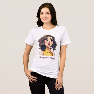 Glam Expression – Stylish Woman Cartoon Tri-Blend Shirt