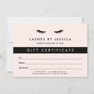 Glam Eyelashes Black and Pink Gift Certificate