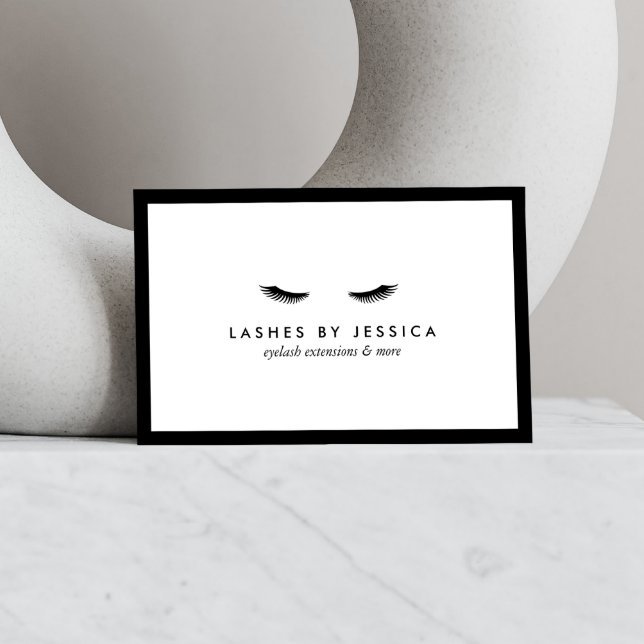 Glam Eyelashes Classic Black and White Business Card (Creator Uploaded)
