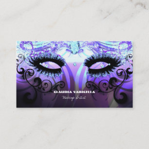GLAM EYELASHES Purple Beauty Salon Makeup Artist Business Card