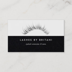 Glam Eyelashes white text Business Card