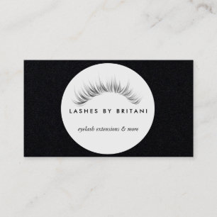 Glam Eyelashes white text Business Card