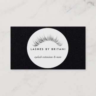 Glam Eyelashes white text Business Card