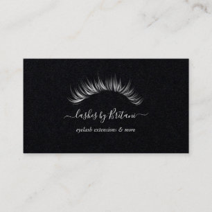 Glam Eyelashes white text Business Card