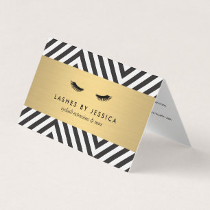 Glam Eyelashes with Bold Pattern Aftercare Folded Business Card