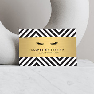 Glam Eyelashes with Bold Pattern Business Cards