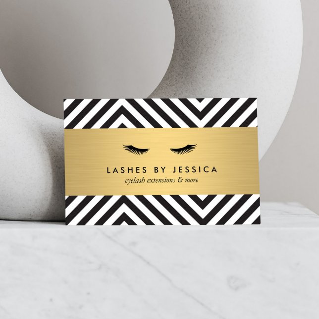 Glam Eyelashes with Bold Pattern Business Cards (Creator Uploaded)
