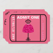 Glam Fashion Show Party Night Girl's Ticket Invitation (Front/Back)