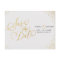 Glam faux gold glitter calligraphy save the date