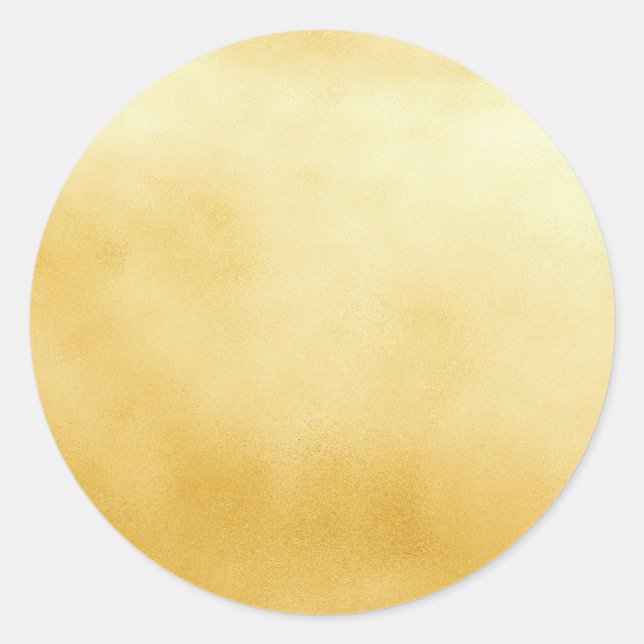 Glam Faux Gold Metallic Round Stickers (Front)