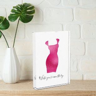 Glam Feminine Silhouette Inspiring Acrylic Block