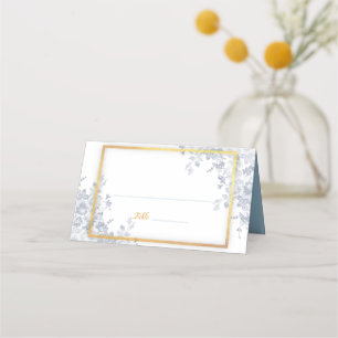 Glam Flowers Gold Frame Wedding Place Card