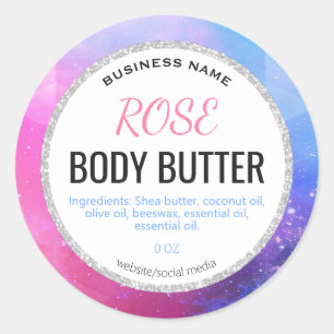 Glam Galaxy Glitter Body Butter Labels