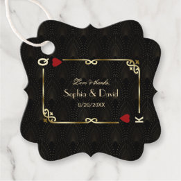 Glam Gatsby Casino Las Vegas Poker Wedding Favour Tags