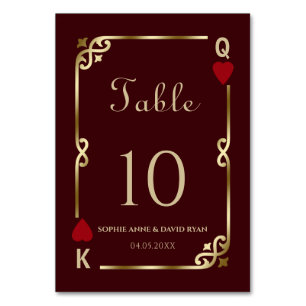 Glam Gatsby Casino Las Vegas Poker Wedding Table Number