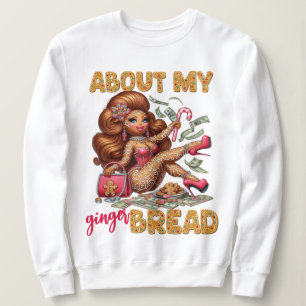 Glam Gingerbread Woman Pink Christmas Sweatshirt
