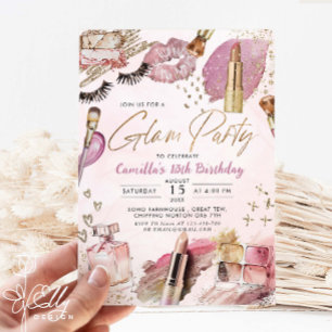 Glam Girl Birthday Spa Party  Invitation
