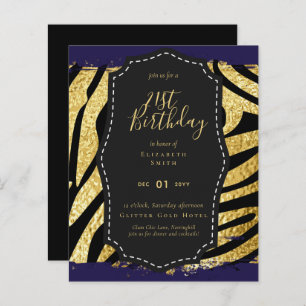 Glam Girly Glitter 21st birthday (or other) Invite