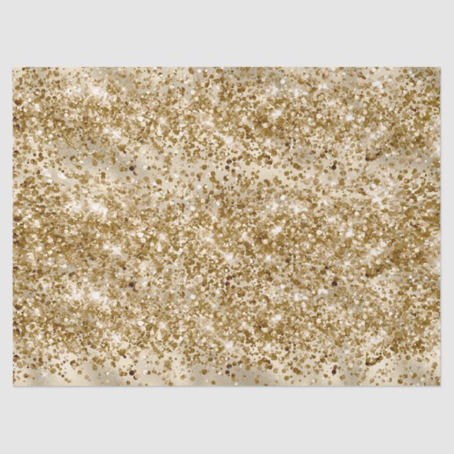 Glam Girly Gold Glitter Sparkle Confetti Tissue Paper (Front)