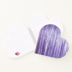 Glam Girly Lavender Tinsel Stripes Notebook