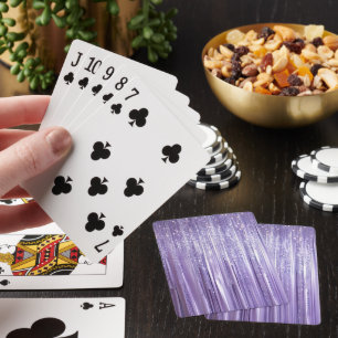 Glam Girly Lavender Tinsel Stripes Playing Cards