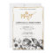 Glam Glitter Black and White Floral Wedding Invite