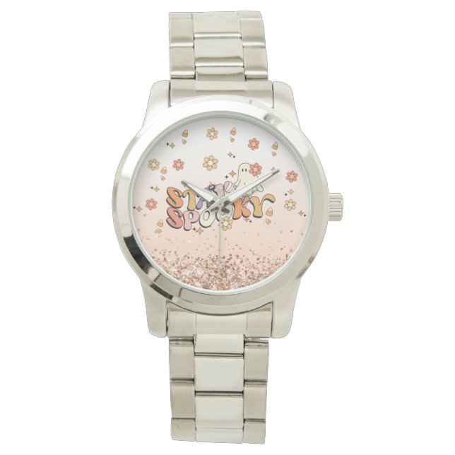 Glam Glitter Girly Halloween Stay Spooky Watch (Front)