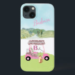 Glam Glitz Monogram Name Rose Gold Golf Cart iPhone 13 Case<br><div class="desc">A touch of golf humour for the lady - friend in your life, who'll have fun with this one -- a golf cart for the golf lover who likes to play with style -- or just loves to play -- personalised with first name and monogram -- Golf Gal stylish and...</div>