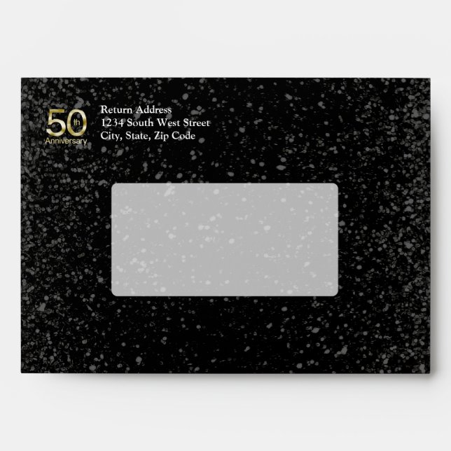 Glam Gold 50th Anniversary Envelope (Front)