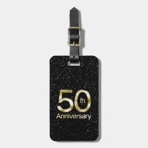 Glam Gold 50th Anniversary Luggage Tag