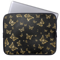 Glam gold and black butterflies pattern