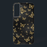 Glam gold and black butterflies pattern samsung galaxy case<br><div class="desc">Glam black and gold butterflies in a seamless pattern. Modern luxury design with white sparkles.</div>